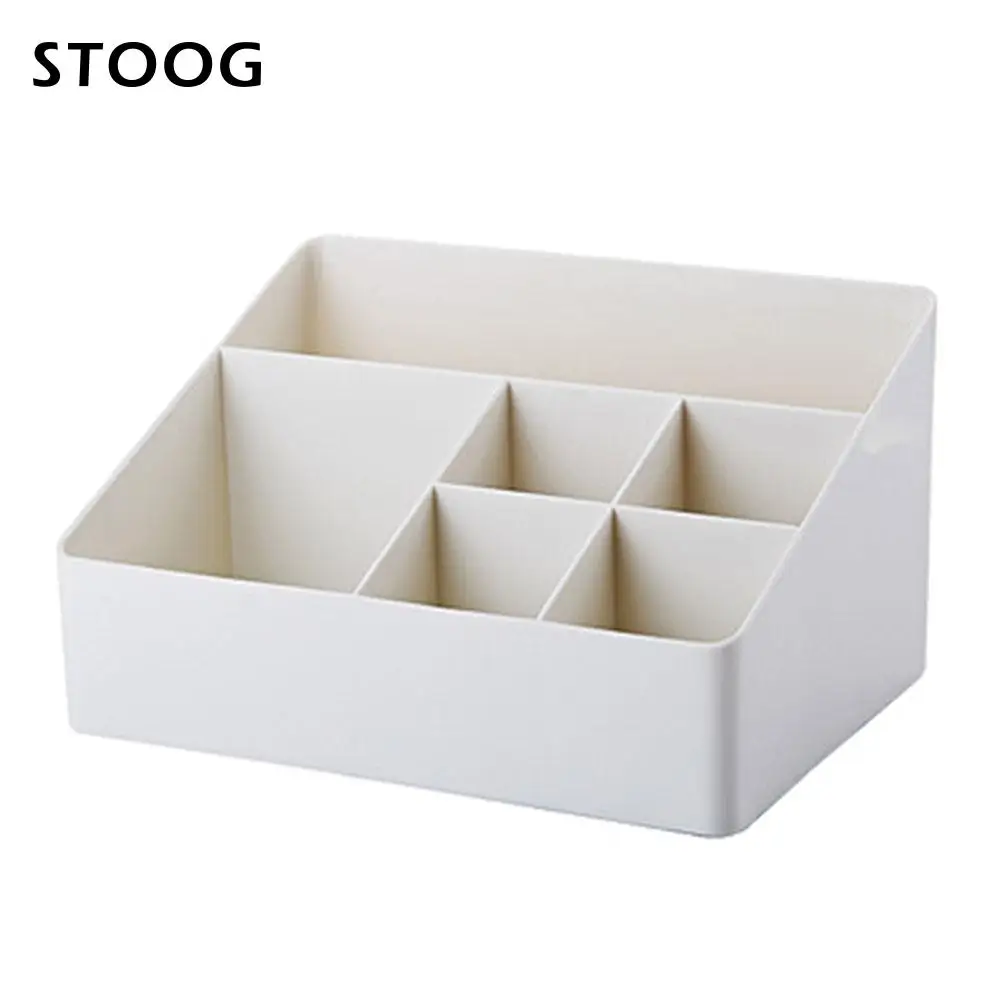

Desktop Muti-Grid Storage Box Small Objects Container Convenient Plastic Livingroom Makeup Container Cosmetics Box Multi-Grid
