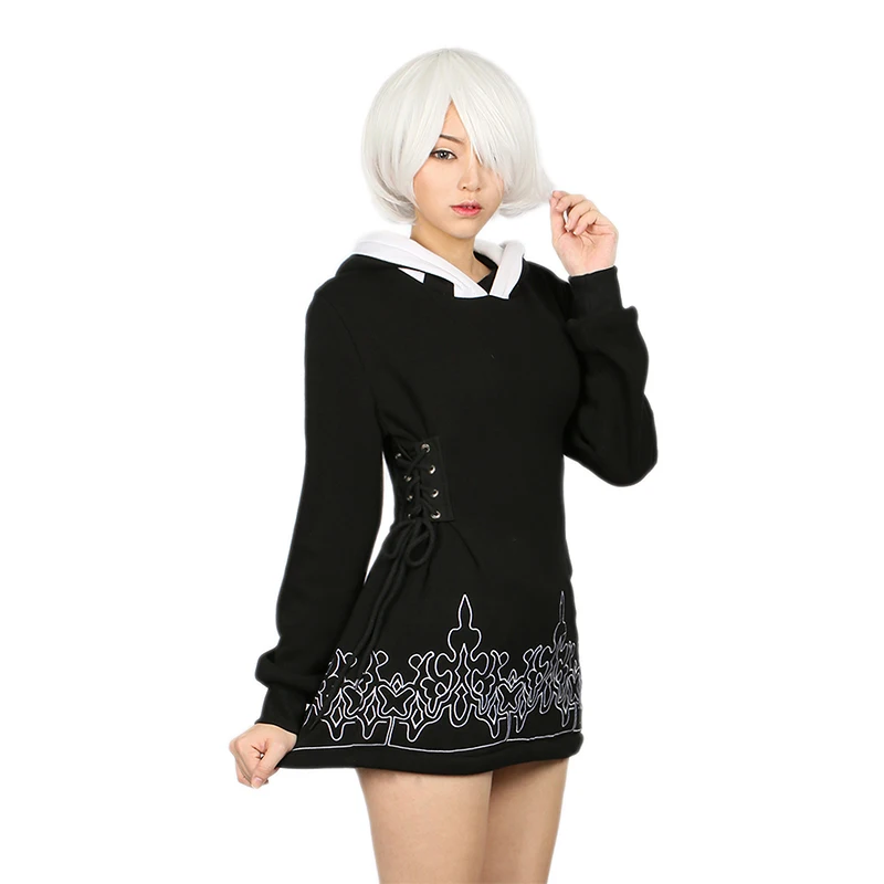 Толстовка Coslive NieR Automata 2B черная хлопковая толстовка игровой костюм для косплея