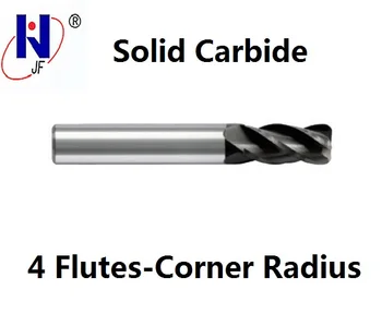 

JF 3R1*8*D3*50*4F Solid Carbide 4 Flute Corner Radius End Mills HRC70 PT Coated