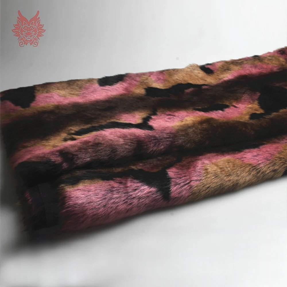 

Cosplay colorful short high density rabbit plush flux fur fabric for winter coat vest photography props pele de coelho SP5783