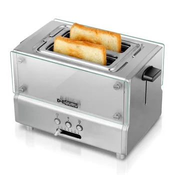 

Fully Automatic 220V EU Plug Household Toaster Kitchen Breakfast Toasting Machine Toast Maker Double Slots Toast Baking Machine