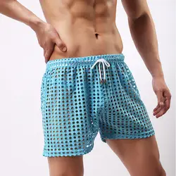 2019 Новая мода пляжные шорты мужские свободные сексуальные сетчатые трусы-боксеры мужские сексуальные сетчатые шорты