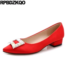 Остроконечные кристалл весна осень сверкающий женщин Bling Bling надевать Китайская свадебная обувь Китай красный горный хрусталь плоские Китайский сатин красивая последние весенняя отправка капель Мода европейская