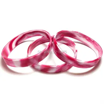 

100pcs Maroon & White Swirl silicone wristband rubber bracelets free shipping