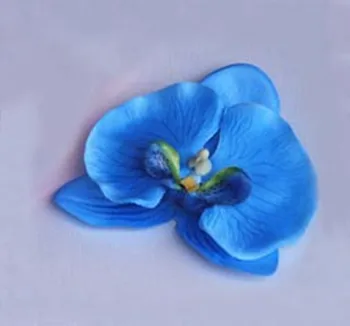 

11CM Large Fabric Blue Phalaenopsis Orchids Heads,Artificial Silk butterfly Orchid Arrangements,Floral Head Wreath,Home Decor