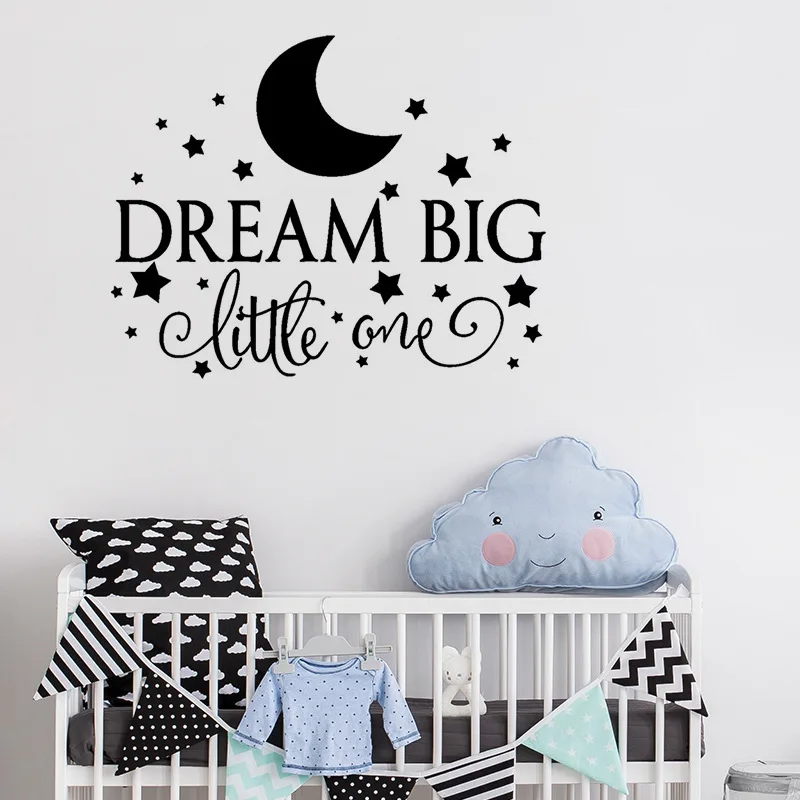 Dream Big Little One motto настенные наклейки для детей детские комнаты домашнее украшение