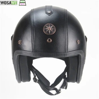 

WOSAEW mtb Bicycle Helmet Half Face Scooter Motocross Motorbike Helmet moto Racing Head Protection Gear Retro Personality Helmet