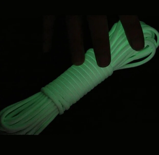 

1Pcs 9 Strand 550 Cord-25FT Paracord Parachute Rope Luminous Glow in the Dark