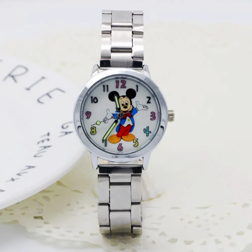 

Cute Cartoon Mickey Minnie Mouse style Children's Watches Kids Student Girls boys Quartz Metal steel Wrist Watch JA20