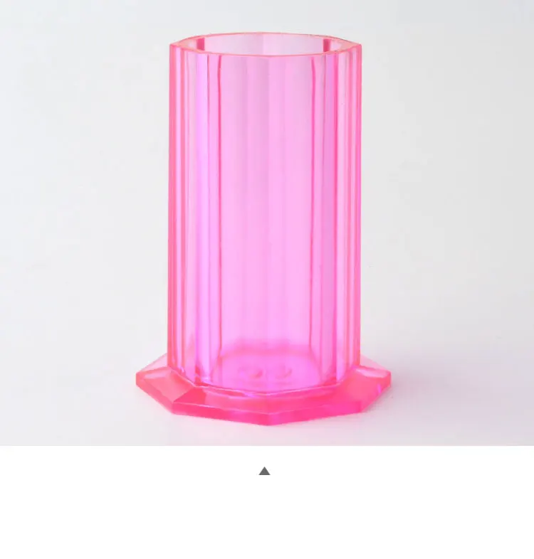 1 шт. прозрачный/розовый для дизайна ногтей держатель кисти акриловая ручка для ногтей кейс для хранения кистей для макияжа контейнеры DIY аксессуары для маникюра