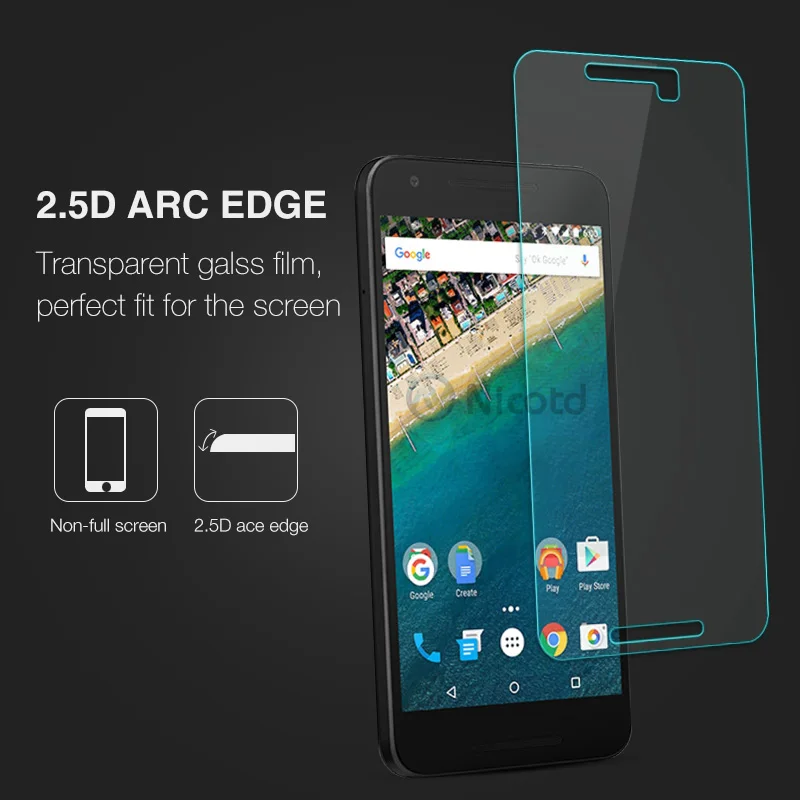 Nicotd 2.5D 9H Premium Tempered Glass For LG Nexus 5X Screen Protector Toughened protective film For LG Google Nexus 6 6plus 5 4 (4)