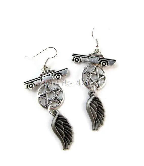 

10pairs Supernatural Impala inspired Earrings SPN Jewelry in silver