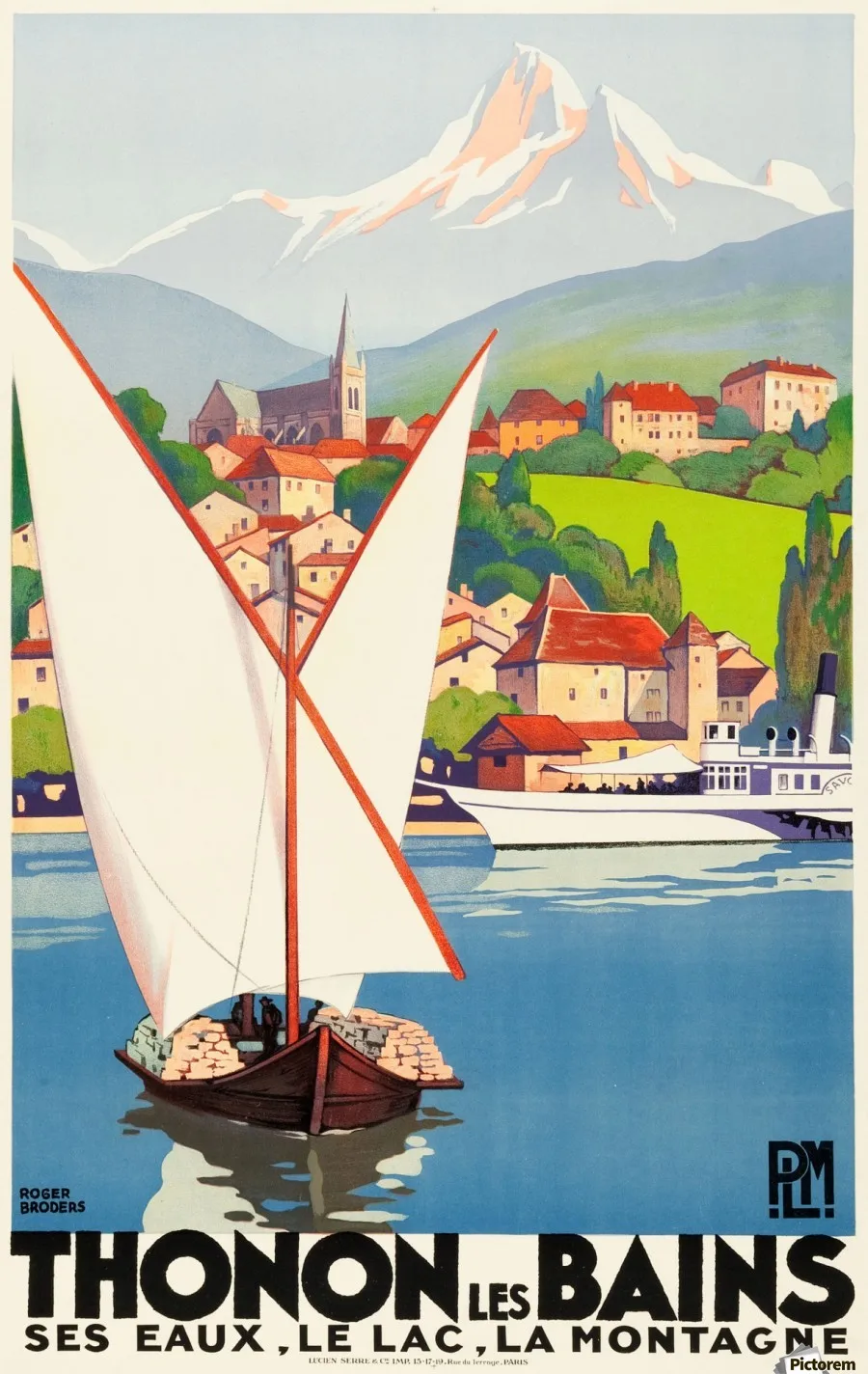 Thonon les Bains французская поп карта Классическая винтажная ретро декоративная крафт