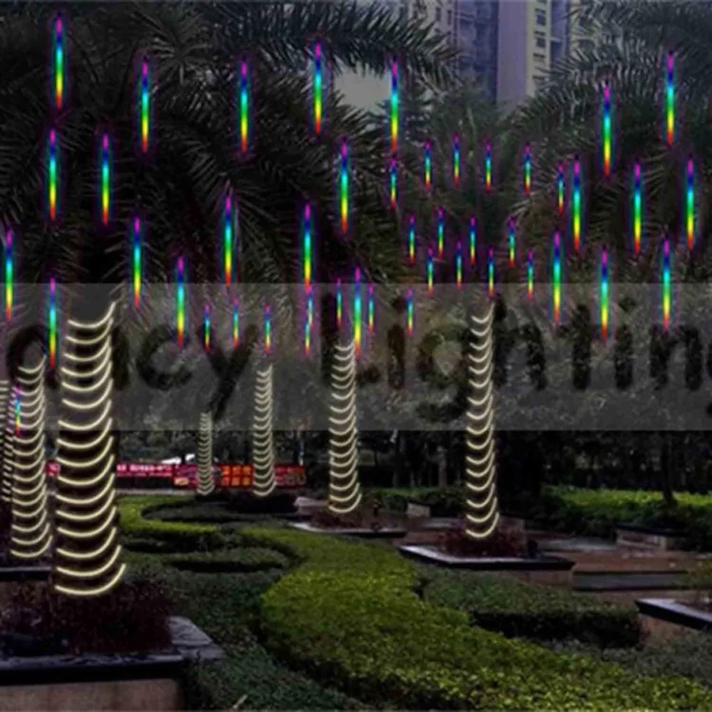 50 см метеоритный дождь трубы струнный свет светодиодный падающий светильник Рождественская елка огни свадебный декоративный свет садовая