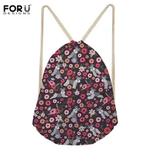 FORUDESIGNS шнауцер собака Для женщин рюкзак Сумки для покупок с ручками Путешествия Пляж Спортивная обувь Спортивная сумка полиэстер упаковка ткани