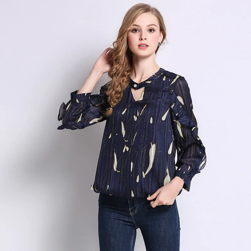 

Plus Size 4XL 5XL Women Fashion Long Sleeve Shirts 5-4