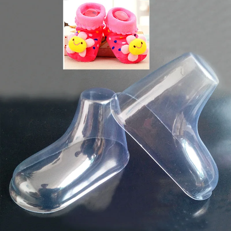 

20 Pcs/lot Plastic Foot Model Sock Molds Paste Baby Fondant Booties Mould Extrusion Display Gift Shoes Packaging