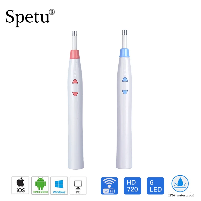 

5.5mm HD 720P Wireless WIFI Ear Endoscope Visual Ear Spoon Earpick Mini Inspection Otoscope Camera For Android IOS Ear Nose