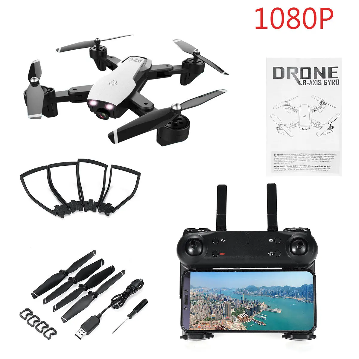 2,4G L107 1080P двойная Wifi камера s Drone 120M RC Drone gps полная широкоугольная камера приложение жестовая съемка смарт-контроль RC Drone - Цвет: 1080P white