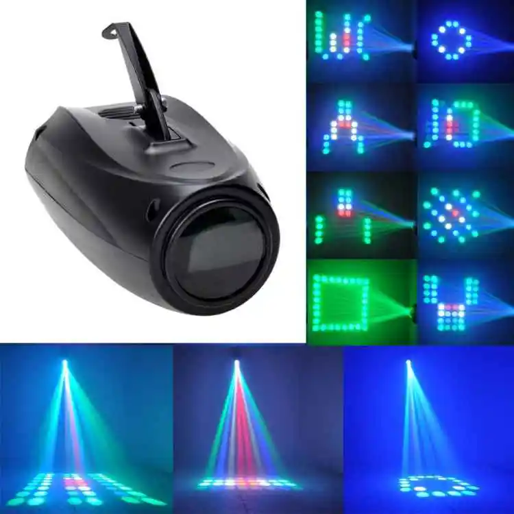 

High quality RGBW Pattern Stage Light 64Leds Auto and Voice-activated Moonflower Projector Lighting for DJ Party Wedding concert
