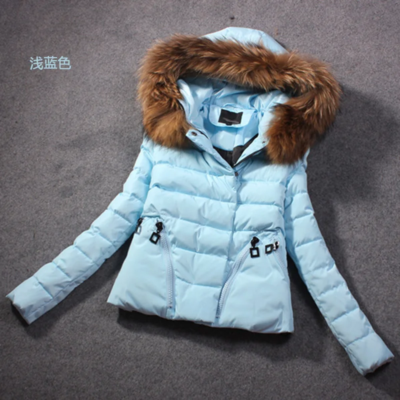 

Nice New Fashion Winter Jacket Women Hooded Big Fur Collar Short Thick Women's Down Jacket Slim Women's Winter Jacket AW1115