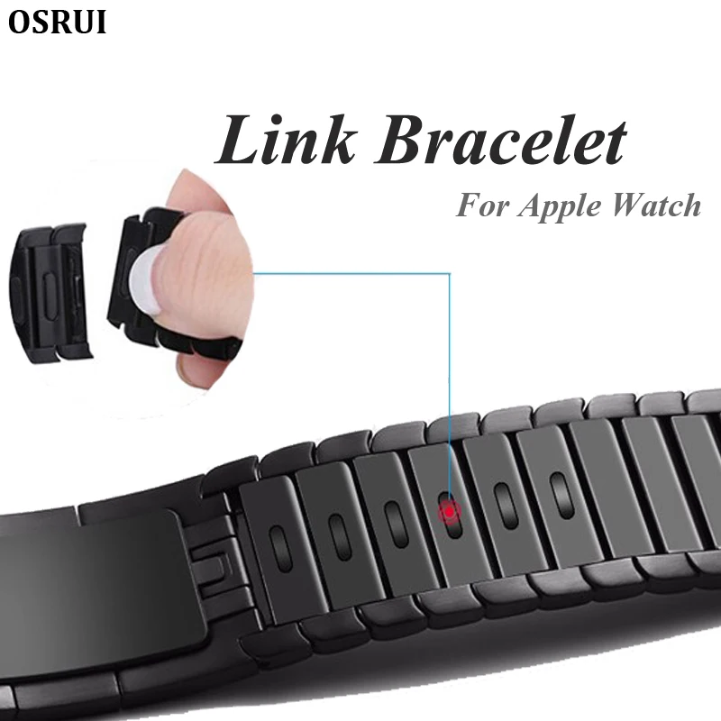 

Link bracelet for correa apple watch band 44mm 40mm 42mm 38mm iwatch strap 4 3 2 1 adjustable stainless steel wrist belt