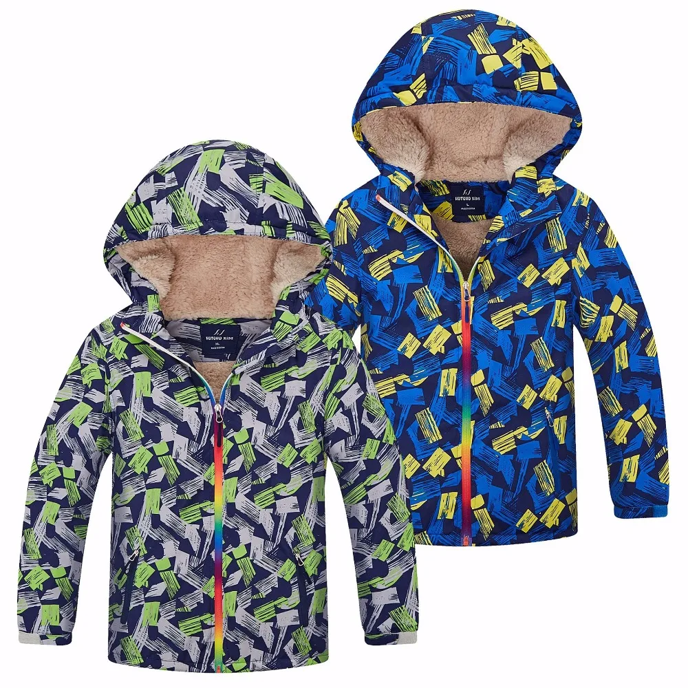 Теплые Теплое Детское пальто Водонепроницаемый ветрозащитный Куртки для маленьких мальчиков Повседневное детская верхняя одежда для От 3 до 12 лет