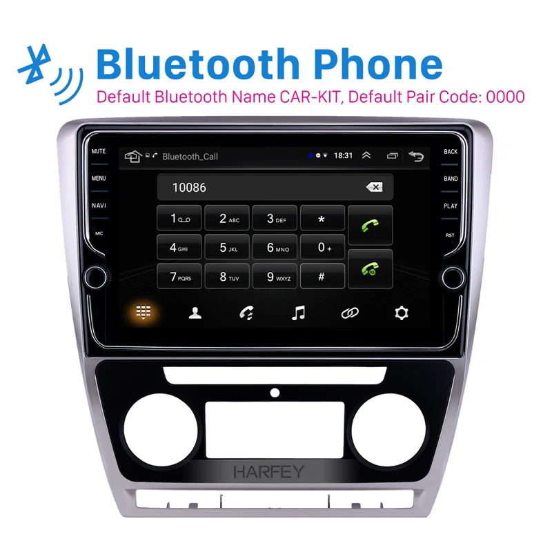  Harfey 10.1inch Android 8.1 GPS Car Radio For SKODA Octavia 2007 2008-2014 Touchscreen Wifi Auto Mu