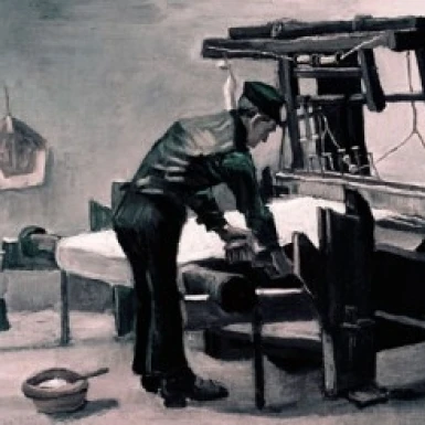 Weaver at loom by Vincent van Gogh  1853-1890 Poster Print (24 x 36)