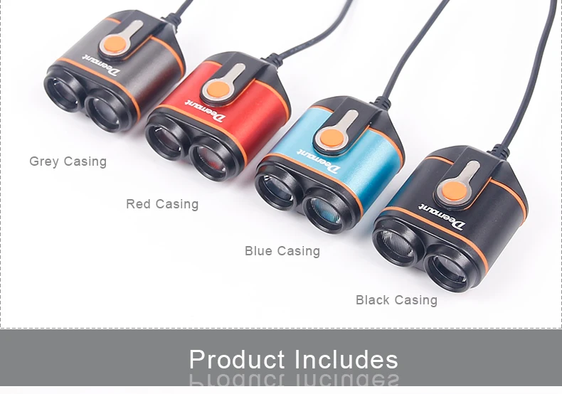 Cheap Deemount Cycling Font Lamp 8-22.5 Hours 400Lm Bicycle Headlight LED Lamp Front Lighting Flash Lantern Torch 18650 Battery Kit 1