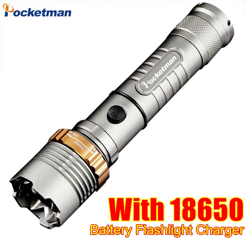 

zk50 LED Flashlight 4000 LM XML T6 Torch Zoomable Waterproof lanterna Led flash light with AC Charger + 18650 Battery