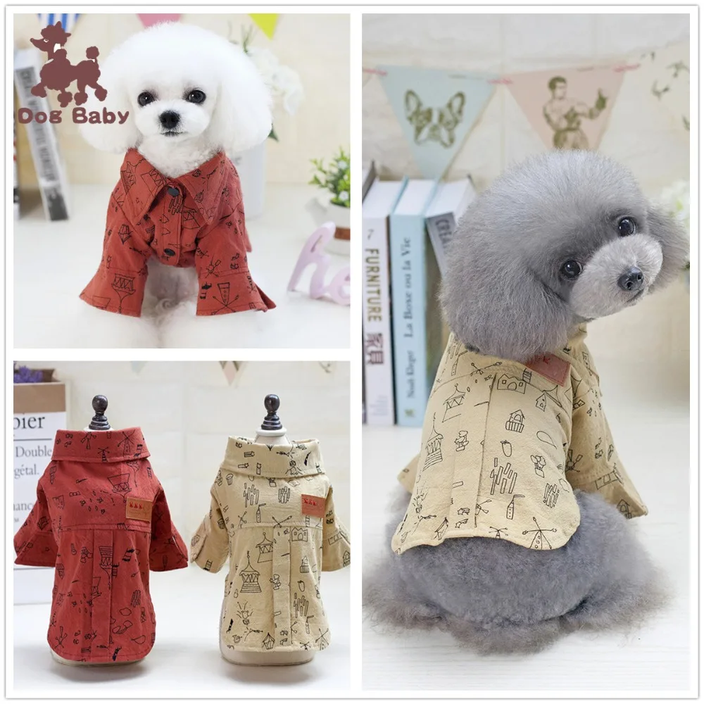 

Pet dog clothes clothing 2018 spring and summer new manufacturers agent Teddy bear graffiti shirt