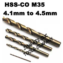 HSS Кобальт M35 спиральное сверло 4.1 мм, 4.2 мм, 4.3 мм, 4.4 мм, 4.5 мм для нержавеющая сталь
