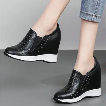 

Breathable Sneakers Womens Trainers Genuine Leather High Heel Roman Gladiator Sandals Summer Wedges Platform Pumps Punk Oxfords