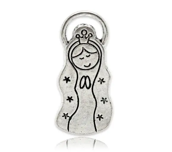 

DoreenBeads Retail Antique Silver Virgencita Cuidame Charm Pendants 32x15mm,sold per pack of 10