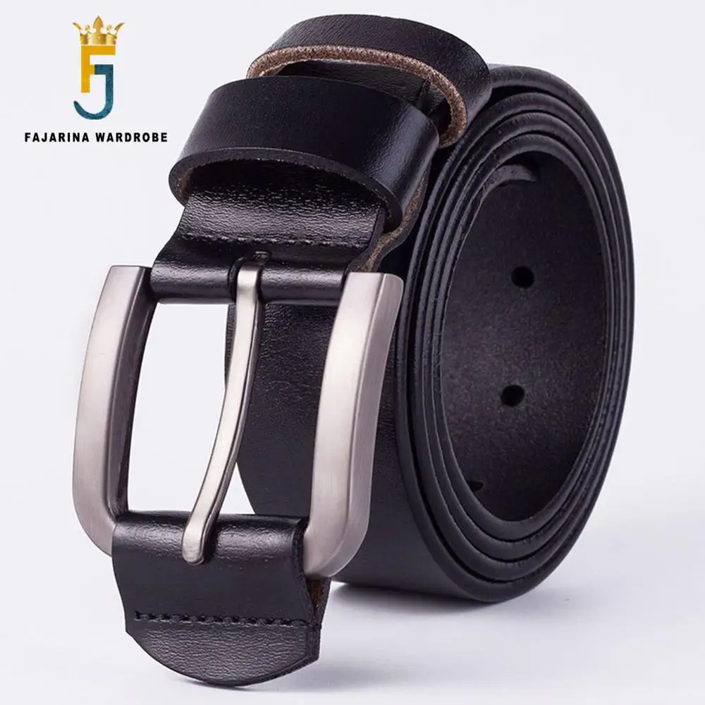Мужской ремень с пряжкой FAJARINA кожаный в стиле ретро 2019|leather belts for men|designer leather