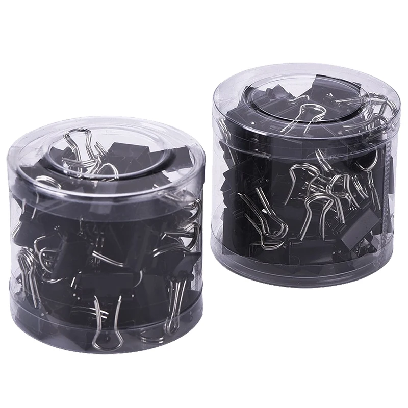 

BLEL Hot Mini Metal Paper Binder Clips, Black+Silver, 2 * 40 Pieces (19 mm)