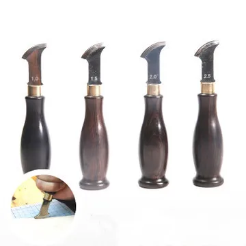 

DIY Leather Carving Tool Shallow Circle Line Presser Line Presser Edge Liner Rosewood Handle