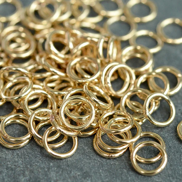 PINJEAS 2pcs/10pcs handmade 14k gold Closed loop circle jewelry