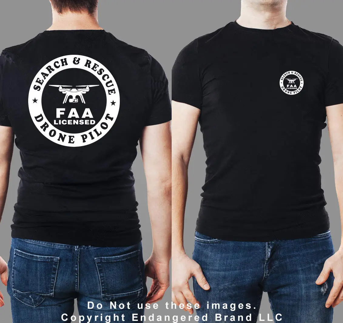 

2019 Funny Drone Search & Rescue Pilot Round Dji Mavic Short Sleeve T Shirt Double Side Unisex Tee