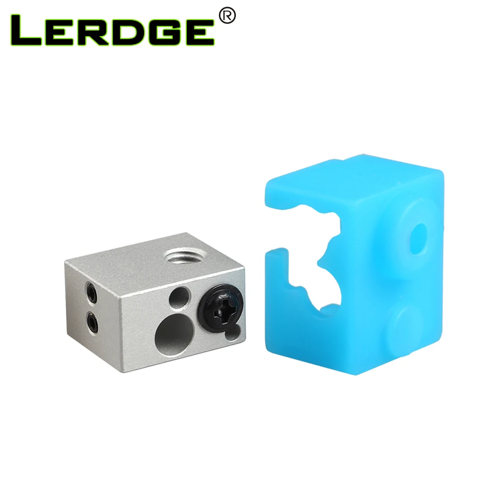 LERDGE 3D طابعة أجزاء XCR-NV6 الحرارة كتلة ل J-رئيس الطارد HotEnd سخان كتلة مع سيليكون جورب 0.4 مللي متر فوهة استبدال V5 V6