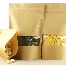 9*14 см(3.54*5.11 дюйма) 100 шт. kraft Бумага Мешок Подарков Для Чай Косметическая пудра гайка Еда Cookie упаковки zip-lock Сумки мешочек для детей