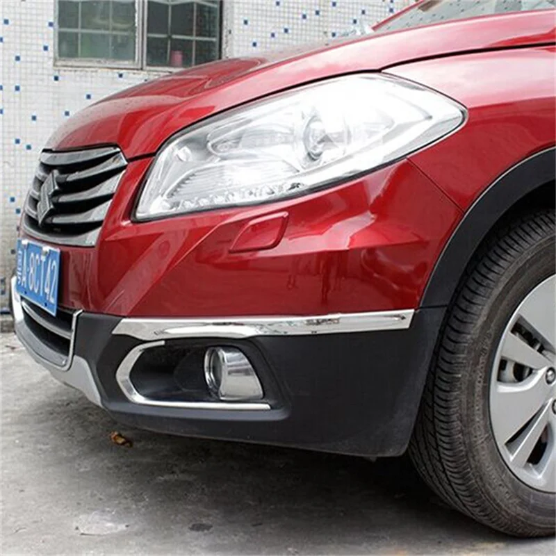 CAR-STYLING-ACCESSORIES-FIT-FOR-2014-SUZUKI-SX4-S-CROSS-ABS-CHROME-FRONT-BUMPER-CORNER-PROTECTOR (1)