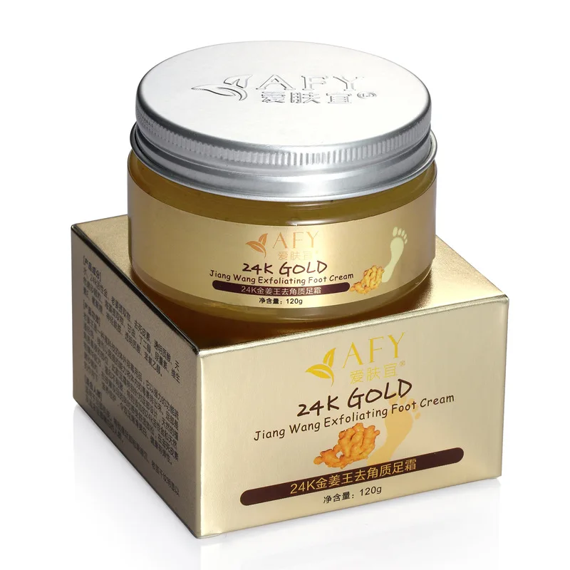 Online AFY 24 K Emas kaki bayi exfoliating pijat krim Jahe mengupas perpanjangan Kaki masker perawatan kaki kulit kaki halus cream