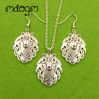 

Mdogm Shetland Sheepdog Dog Animal Jewelry Sets Silver-Plate Gold Necklace Drop Earrings Pendant For Women Female Fashion T095