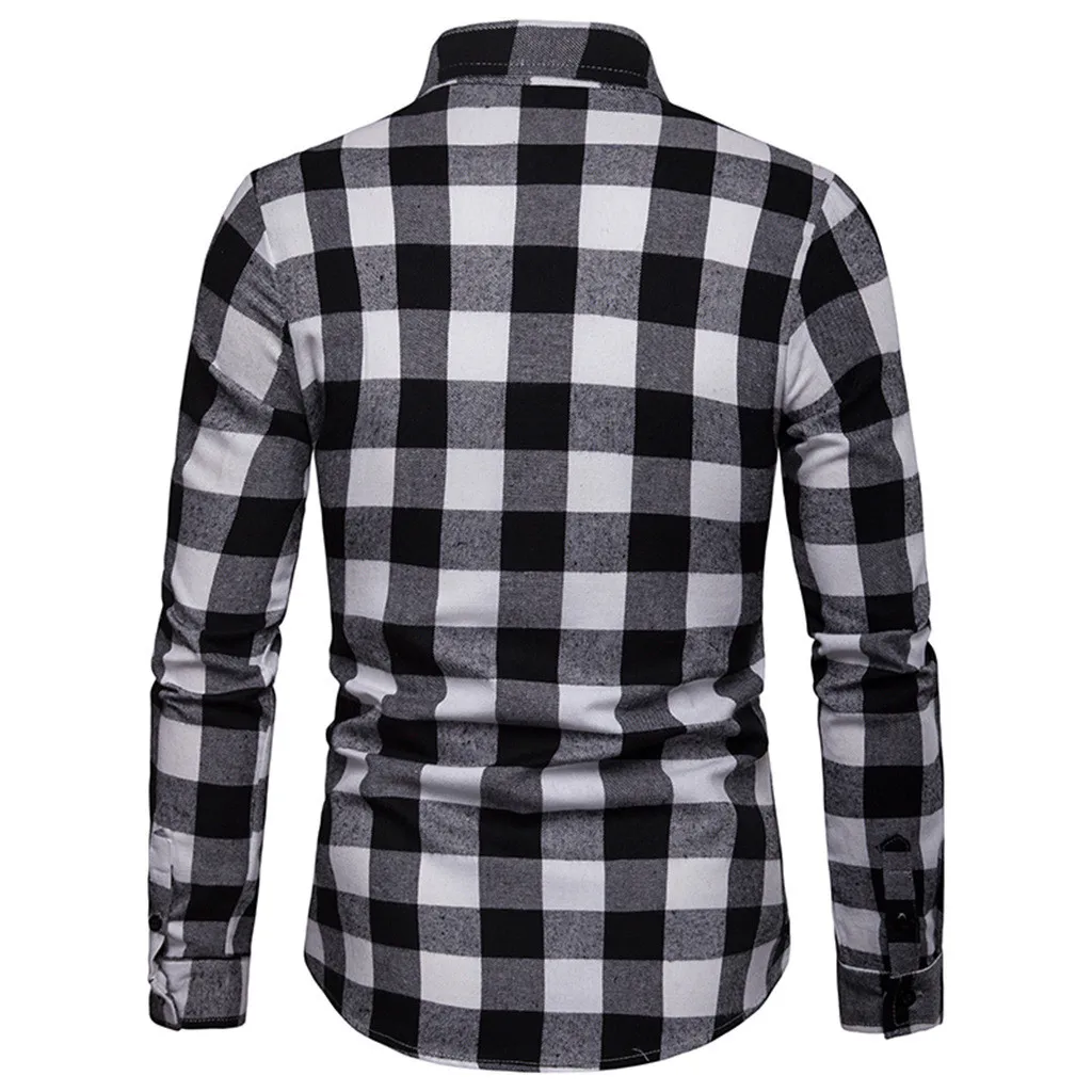 Formal Business Shirt Men‘s Long Sleeve Lattice Plaid Clothes Spring Autumn Plus Size Casual Blouse Camisa Social Shirts /PT