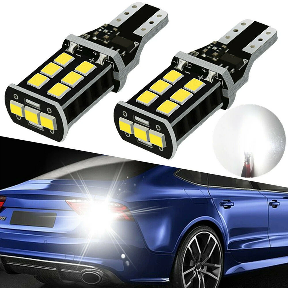 2 шт. T15 W16W 921 912 супер яркий SMD 2835 Светодиодный CANBUS без ошибок автомобильный