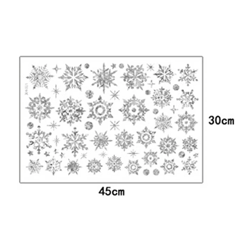 Золотисто-серебристая Светоотражающая наклейка на окно Снежинка Рождественская Наклейка на стену s домашний виниловый зимний Декор DIY Стеклянная Наклейка на стену s - Цвет: Серебристый