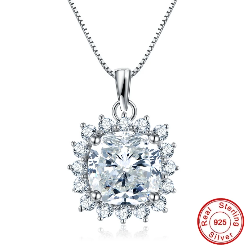 

NOT FAKE S925 Fine Jewelry necklace Sona Necklace Women Handmade Custom Jewelry Retro Exquisite Semi Gemstone 18inch