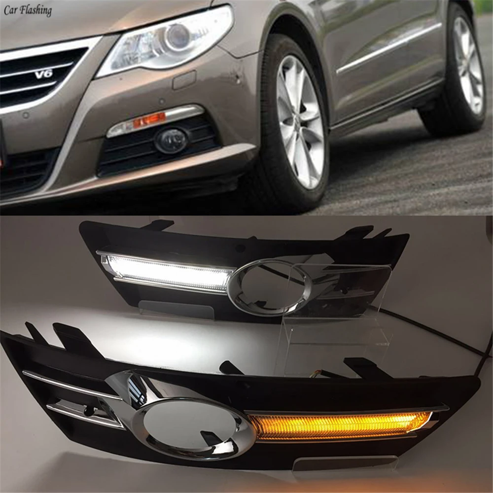 

Car Flashing 1 set For Volkswagen Passat CC 2010 - 2013 driving LED DRL Daytime Running Light Warning Lights Daylight Fog lamp